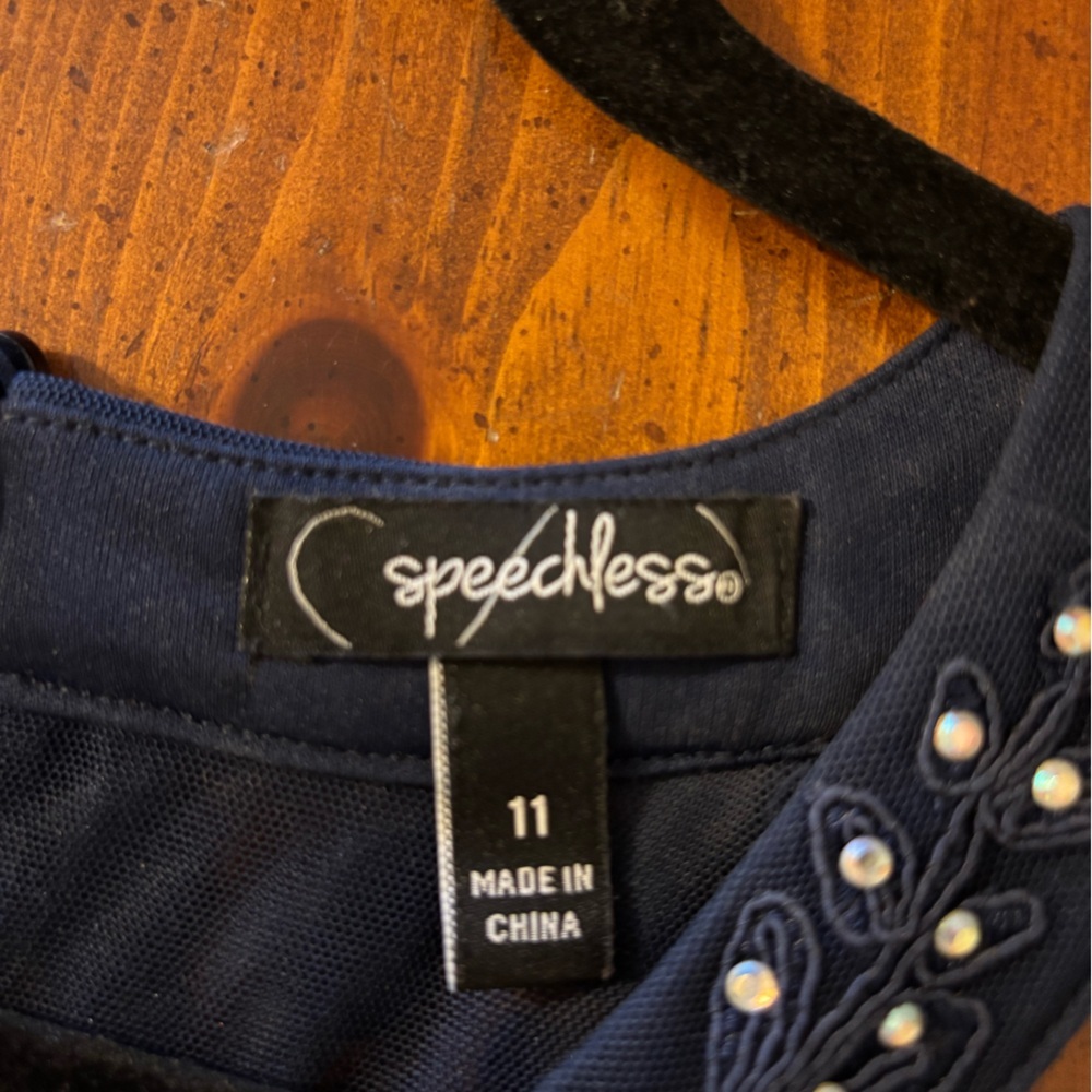 Speechless Halter Dark Blue Evening Gown - Picture 6 of 6